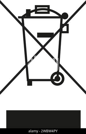 Weee Label sign | Waste Electrical and Electronic Equipment recycling sign Wheelie Bin with Bar Symbol, symbol Bin Illustrazione Vettoriale