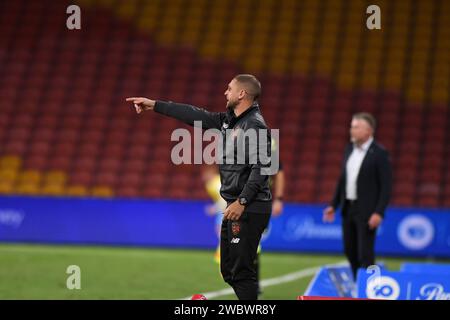 Ben Cahn al round 11 del calcio maschile A-League, Brisbane Roar vs Sydney FC, Suncorp Stadium, Brisbane, Queensland, 6 gennaio 2024 Foto Stock