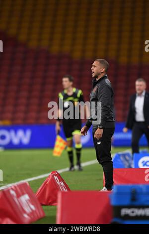 Ben Cahn al round 11 del calcio maschile A-League, Brisbane Roar vs Sydney FC, Suncorp Stadium, Brisbane, Queensland, 6 gennaio 2024 Foto Stock