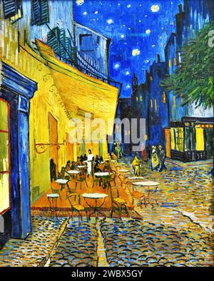 Cafe Terrace, Place du Forum, Arles, 1888 (Pittura) dell'artista Gogh, Vincent van (1853-90) Dutch. Illustrazione Vettoriale