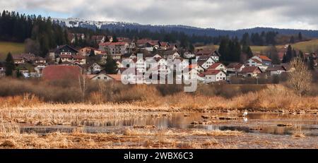 Labergement-Sainte-Marie, un villaggio nel dipartimento di Doubs, montagna del Giura, Francia orientale Foto Stock