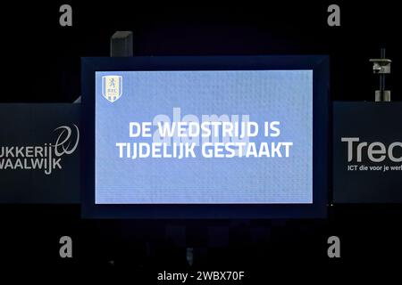 WAALWIJK, Paesi Bassi. 12 gennaio 2024. SPO, Mandemakers Stadium, Dutch eredivisie, stagione 2023/2024, durante la partita RKC - Heracles, partita sospesa credito: Pro Shots/Alamy Live News Foto Stock