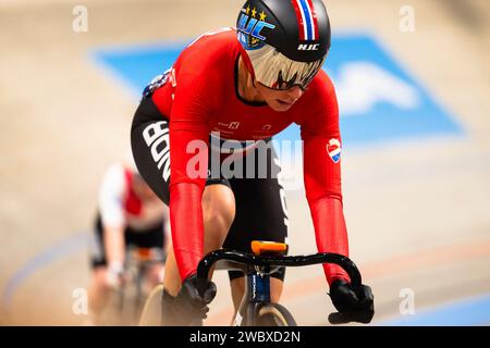 Anita Yvonne Stenberg (NOR), UEC Track Cycling European Championships, Apeldoorn (NED), 12.01.2024 Foto Stock