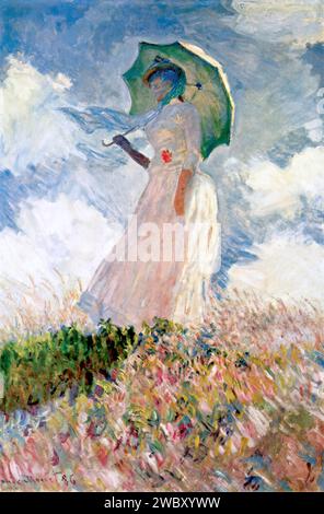 Woman With Parasol Turned to the Left 1886 (Painting) dell'artista Monet, Claude (1840-1926) French. Illustrazione Vettoriale