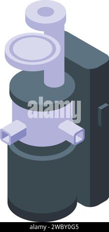 Icona centrifuga fresca vettore isometrico. Macchina per bevande. Bicchiere mattutino Illustrazione Vettoriale