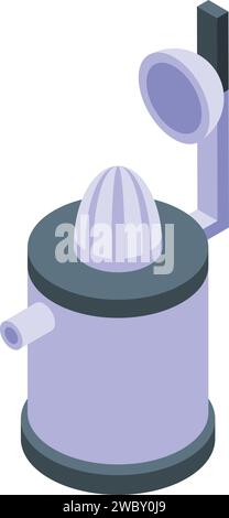 Icona strumento centrifuga vettore isometrico. Bevanda biologica. Pasto mattutino Illustrazione Vettoriale