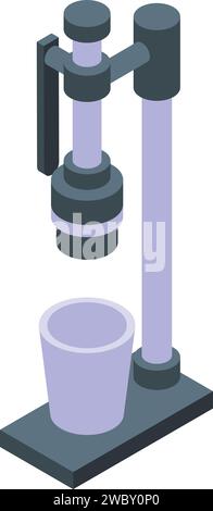 Icona della centrifuga Home con vettore isometrico. Liquido per farina di frutta. Bevanda fresca Illustrazione Vettoriale