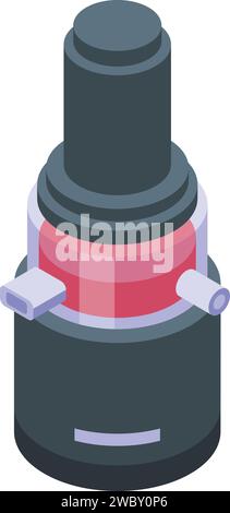 Icona centrifuga piccola vettore isometrico. Macchina per il cibo. Area dei pasti liquidi Illustrazione Vettoriale