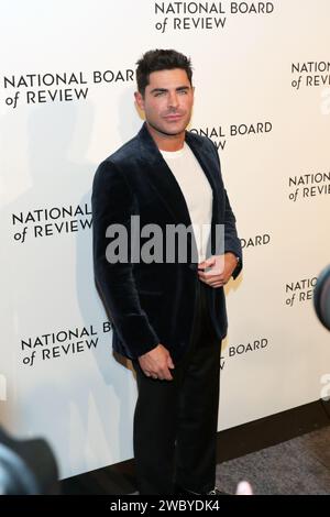 NY, USA. 11 gennaio 2024. Ciprianis, New York, USA, 11 gennaio 2024 - Zac Efron partecipa al National Board of Review Annual Awards Gala 2024 a Cipriani 42nd Street a New York City. Foto: Giada Papini Rampelotto/EuropaNewswire.solo per uso editoriale. Non per USO commerciale! (Immagine di credito: © Luiz Rampelotto/ZUMA Press Wire) SOLO USO EDITORIALE! Non per USO commerciale! Foto Stock