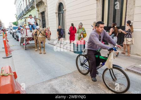 Merida Mexico, centro storico storico, ciclismo ciclistico, ciclismo ciclismo, ciclisti ciclisti, ciclisti, ciclisti, ciclisti, ecc. Foto Stock