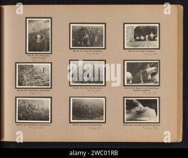 Viste durante un volo per gli Stati Uniti d'America, Anonymous, 1924 - 1928 fotografare nove foto scattate durante i voli verso gli Stati Uniti d'America, tra cui volti a Washington, Filadelfia e New York. Tutte le foto sono fornite con un numero e un titolo. Questa pagina fa parte di un album. carta. supporto fotografico stampa in argento gelatina vista città e paesaggio con costruzioni artificiali. 46C35 dirigibile, zeppelin New York (città). Washington. Philadelphia Foto Stock
