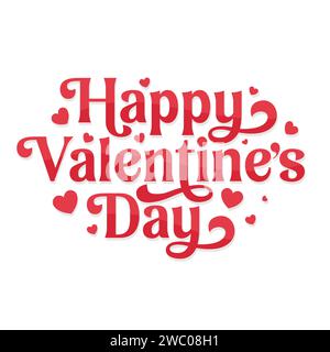 Buon san valentino, grazioso biglietto d'auguri vettoriale con lettere. Illustrazione vettoriale. Sfondo, volantini, invito, poster, brochure, banner. Valentine d Illustrazione Vettoriale