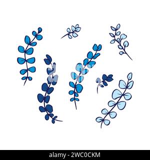 Set di lamelle linea nera ART isolato su bianco Illustrazione Vettoriale