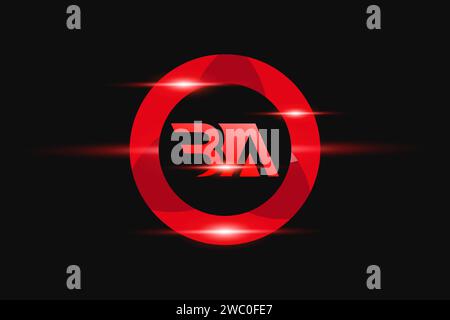 Logo BA Red. Logo Vector per le aziende. Illustrazione Vettoriale