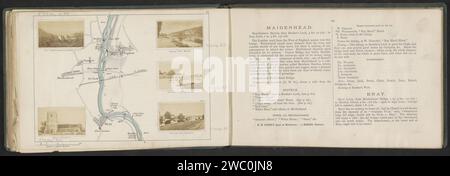 Vista di un ponte sul Thamenhead, Henry W. taunt, 1871 fotografa Maidenhead, supporto fotografico del fiume con stampa di albumi. ponte in città dall'altra parte del fiume, del canale, ecc. Maidenhead. Tamigi Foto Stock