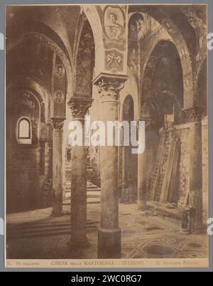 Interieur Van de Santa Maria dell'Ammiraglio, di Mortorana, nel paletno, Giuseppe incorpora, 1860 - 1900 Fotografia Palermo paper albumen stampa interno della chiesa Martorana Foto Stock