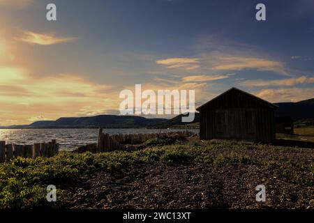 maison au bord de l'eau au canada Foto Stock