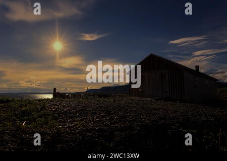 maison au bord de l'eau au canada Foto Stock