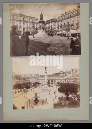 Veduta della Luís de Camões a Lisbona, Anonimo, 1860 - 1900 Fotografia carta di Lisbona. gli albumi di cartone stampano quadrati, posti, circhi, ecc. Piazza Luís de Camões Foto Stock