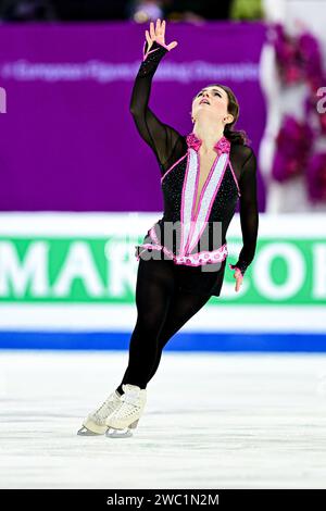 Josefin TALJEGARD (SWE), durante il Women Free Skating, all'ISU European Figure Skating Championships 2024, all'Algiris Arena, il 13 gennaio 2024 a Kaunas, Lituania. Crediti: Raniero Corbelletti/AFLO/Alamy Live News Foto Stock