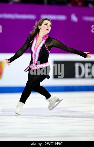 Josefin TALJEGARD (SWE), durante il Women Free Skating, all'ISU European Figure Skating Championships 2024, all'Algiris Arena, il 13 gennaio 2024 a Kaunas, Lituania. Crediti: Raniero Corbelletti/AFLO/Alamy Live News Foto Stock