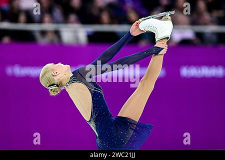 Kimmy REPOND (sui), durante il Women Free Skating, al ISU European Figure Skating Championships 2024, all'Algiris Arena, il 13 gennaio 2024 a Kaunas, Lituania. Crediti: Raniero Corbelletti/AFLO/Alamy Live News Foto Stock