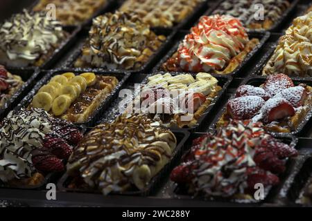 Assortimento di waffle belgi - Belgio Foto Stock