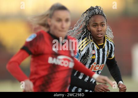 Biella, Italia. 13 gennaio 2024. Lindsey Thomas della Juventus durante il match di serie A femminile allo Stadio Vittorio Pozzo di biella. Il credito fotografico dovrebbe leggere: Jonathan Moscrop/Sportimage Credit: Sportimage Ltd/Alamy Live News Foto Stock