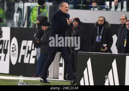 Massimiliano Allegri (Juventus) delusione durante il quarto di finale di Coppa Italia tra Juventus FC e Frosinone calcio allo stadio Allianz Foto Stock