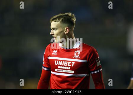 The Den, Bermondsey, Londra, Regno Unito. 13 gennaio 2024. EFL Championship Football, Millwall vs Middlesbrough; Marcus Forss of Middlesbrough Credit: Action Plus Sports/Alamy Live News Foto Stock