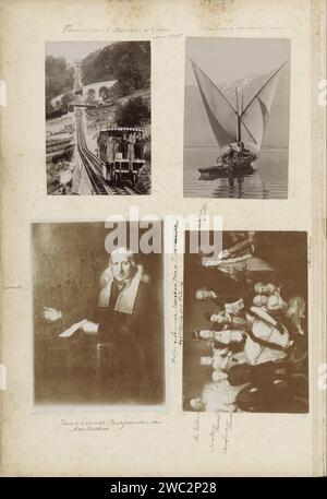 Produzione fotografica di (presumibilmente) un dipinto, rappresentante David George van Lennep (1712-1797), Opperkoopman della Hollandse Factorij a Smirne con la moglie e i figli, c. 1890 - c. 1910 fotografare la parte di Robert Daniel Crommelin (1841-1907) album fotografico. carta. supporto fotografico commerciante, venditore. Genitori con i loro figli Amsterdam Foto Stock