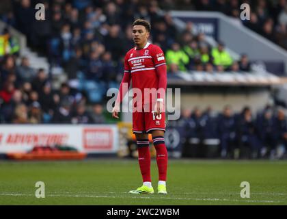 The Den, Bermondsey, Londra, Regno Unito. 13 gennaio 2024. EFL Championship Football, Millwall vs Middlesbrough; Morgan Rogers di Middlesbrough Credit: Action Plus Sports/Alamy Live News Foto Stock