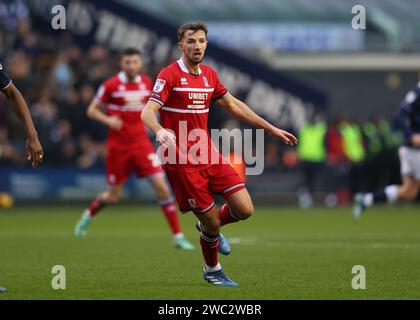 The Den, Bermondsey, Londra, Regno Unito. 13 gennaio 2024. EFL Championship Football, Millwall vs Middlesbrough; Dan Barlaser di Middlesbrough Credit: Action Plus Sports/Alamy Live News Foto Stock