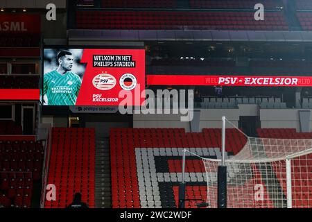 Eindhoven, Paesi Bassi. 13 gennaio 2024. EINDHOVEN, 13-01-2024, Philips Stadium, calcio olandese Eredivisie stagione 2023/2024, partita tra PSV - Excelsior, atmosfera nello stadio prima della partita PSV - Excelsior Credit: Pro Shots/Alamy Live News Foto Stock