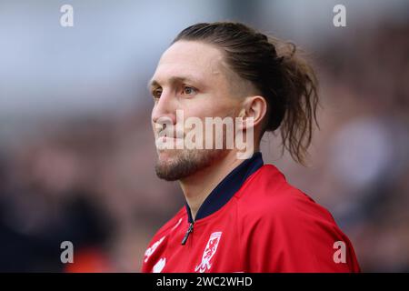 The Den, Bermondsey, Londra, Regno Unito. 13 gennaio 2024. EFL Championship Football, Millwall vs Middlesbrough; Luke Ayling di Middlesbrough Credit: Action Plus Sports/Alamy Live News Foto Stock