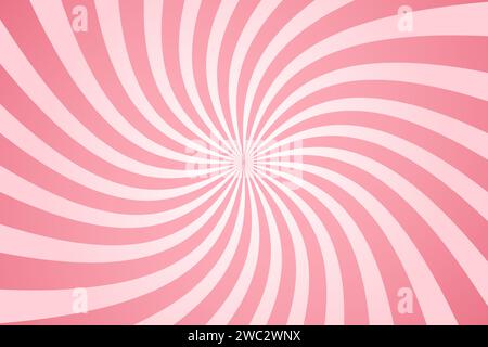 Sfondo Sunburst color caramella. Sfondo di gelato radiale vorticoso. Fai scorrere lo sfondo delle caramelle Illustrazione Vettoriale