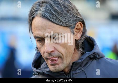 Napoli, Campania, Italia. 13 gennaio 2024. 01/13/2024 Napoli, stadio Diego Armando Maradona, partita di calcio valida per il campionato di serie A 2023/24 tra SSC Napoli vs FC Salernitana.nella foto: Allenatore Inzaghi (Credit Image: © Fabio Sasso/ZUMA Press Wire) SOLO USO EDITORIALE! Non per USO commerciale! Foto Stock