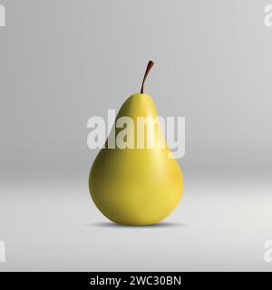 Pera isolata su sfondo bianco. Illustrazione vettoriale fotorealistica Illustrazione Vettoriale