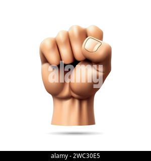 Illustrazione 3d realistica del vettore a mano. Illustrazione Vettoriale