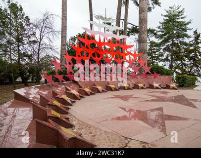 Sochi, Russia - 2023 febbraio 23: Memoriale "Gru" nel parco che prende il nome da Frunze, Sochi Foto Stock