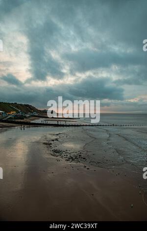 Splendido tramonto sul Mare del Nord a Cromer Foto Stock