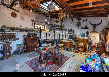 Laboratorio d'artista a Capoliveri, Elba, Arcipelago Toscano, Toscana, Italia Foto Stock