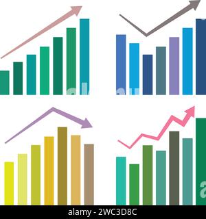 Grafico di crescita aziendale, grafico, curva J, grafico di declino, ciclo di crescita Illustrazione Vettoriale