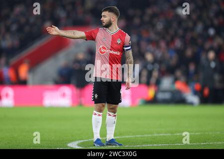 Southampton, Regno Unito. 13 gennaio 2024. L'attaccante di Southampton Adam Armstrong (9) gesti durante la partita Southampton FC contro Sheffield Wednesday FC Skybet EFL Championship allo Stadio St.Mary's, Southampton, Inghilterra, Regno Unito il 13 gennaio 2024 credito: Every Second Media/Alamy Live News Foto Stock