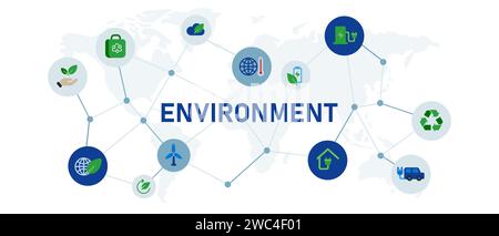 Concetto ambientale di ecologia ecocompatibile pulito sostenibile concetto icona Illustrazione Vettoriale