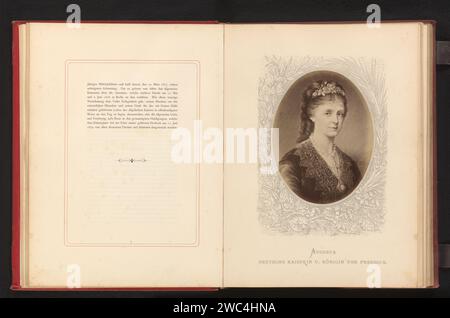 Produzione fotografica di un ritratto dipinto di Augusta, Imperatrice di Germania e Regina di Prussia, Anonimo, c. 1875 - in o prima del 1880 foto albumen stampa regina, imperatrice, ecc. (moglie di un sovrano). Persone storiche - BB - donna Foto Stock