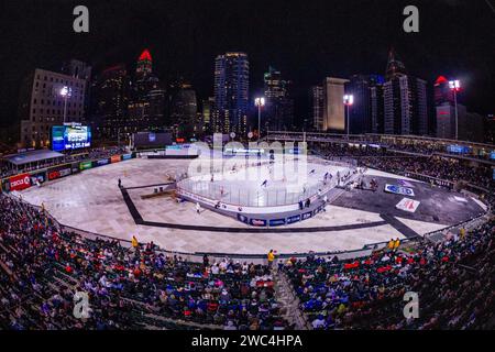 Charlotte, NC, USA. 13 gennaio 2024. In generale, il Queen City Outdoor Classic tra i Charlotte Checkers e i Rochester Americans al Truist Field di Charlotte, North Carolina. (Scott Kinser/CSM). Credito: csm/Alamy Live News Foto Stock