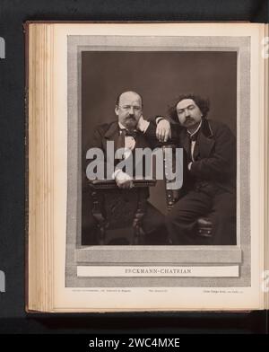 Portret van Émile Erckmann in Alexandre Chatrian, Pierre Petit, c. 1871 - in o prima del 1876 carta fotomeccanica persone storiche. uomo adulto Foto Stock