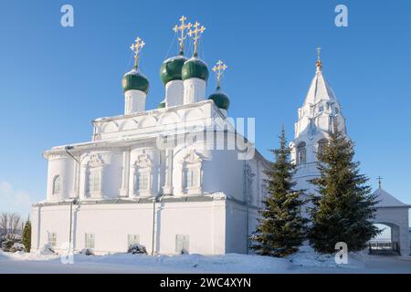 L'antica chiesa dell'Annunciazione della Beata Vergine Maria nel monastero Nikitsky in un giorno di gennaio. Pereslavl-Zalessky. Anello d'oro di russi Foto Stock