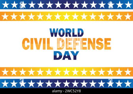 Illustrazione vettoriale della giornata mondiale della difesa civile. Adatto per biglietti d'auguri, poster e striscioni Illustrazione Vettoriale
